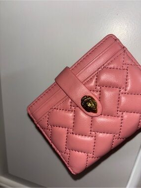 Kurt Geiger Quilted Pink Leather Wallet with Gold-Tone